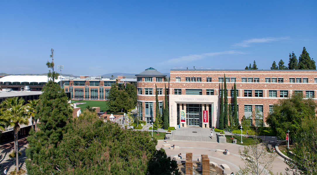 Outside photo of Chapman's campus.