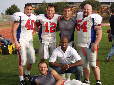 Eric Marty '09 (No. 12) and Mike Christensen '09 (in gray)