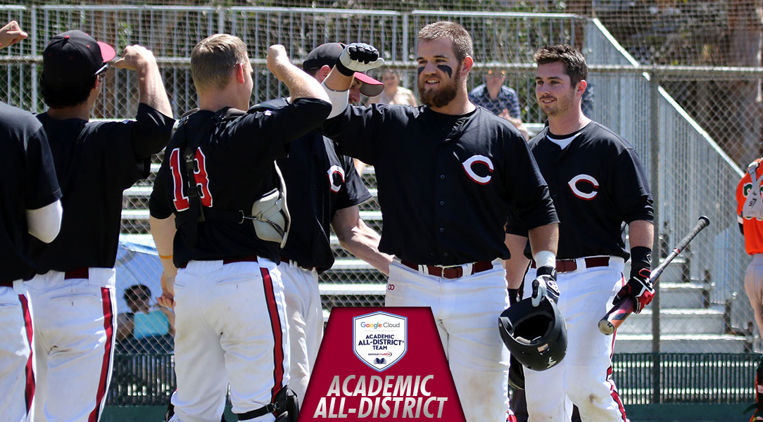 Jared Love celebrates with teammates after a home run.