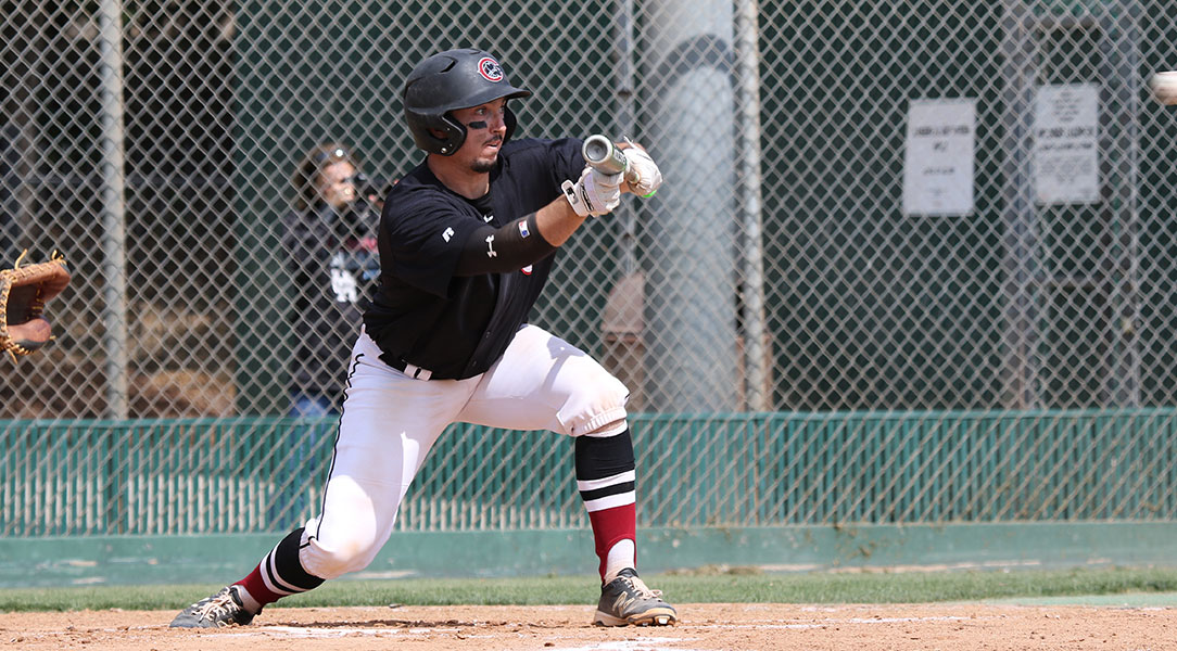 Gavin Blodgett bunts.