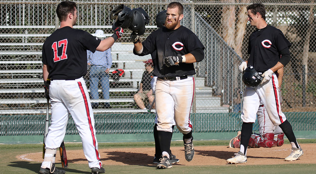 Jared Love celebrates a home run.