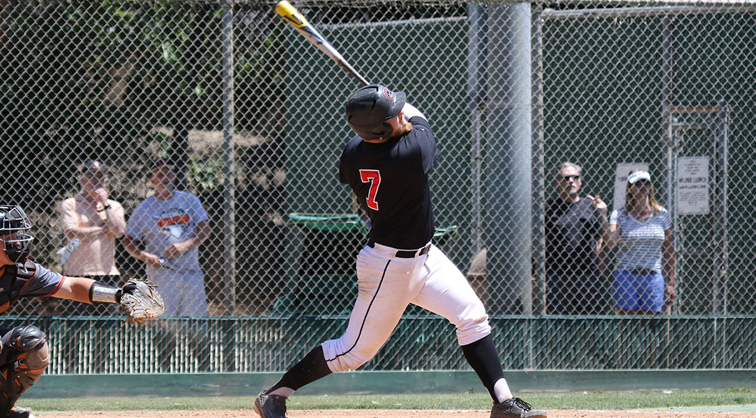 Jared Love hits the ball.