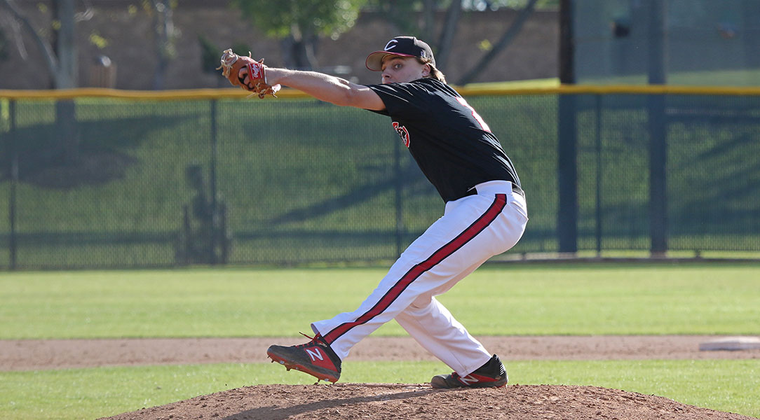 Mason Collins delivers a pitch.