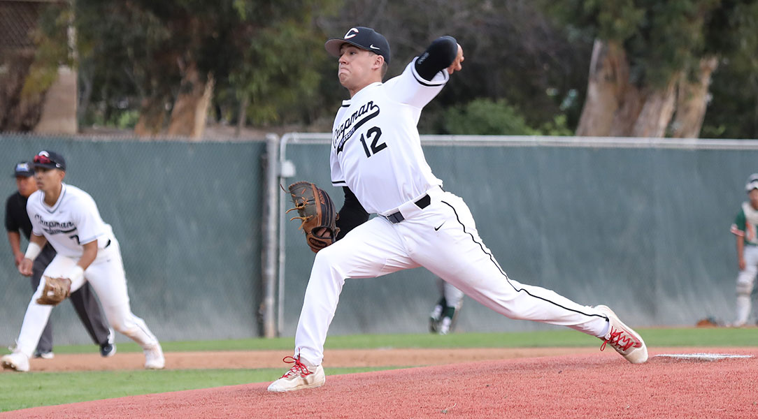 Conner Niemann pitches in baseball.