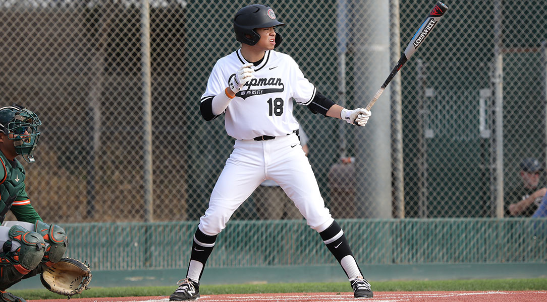 Brad Shimabuku prepares to hit in baseball.