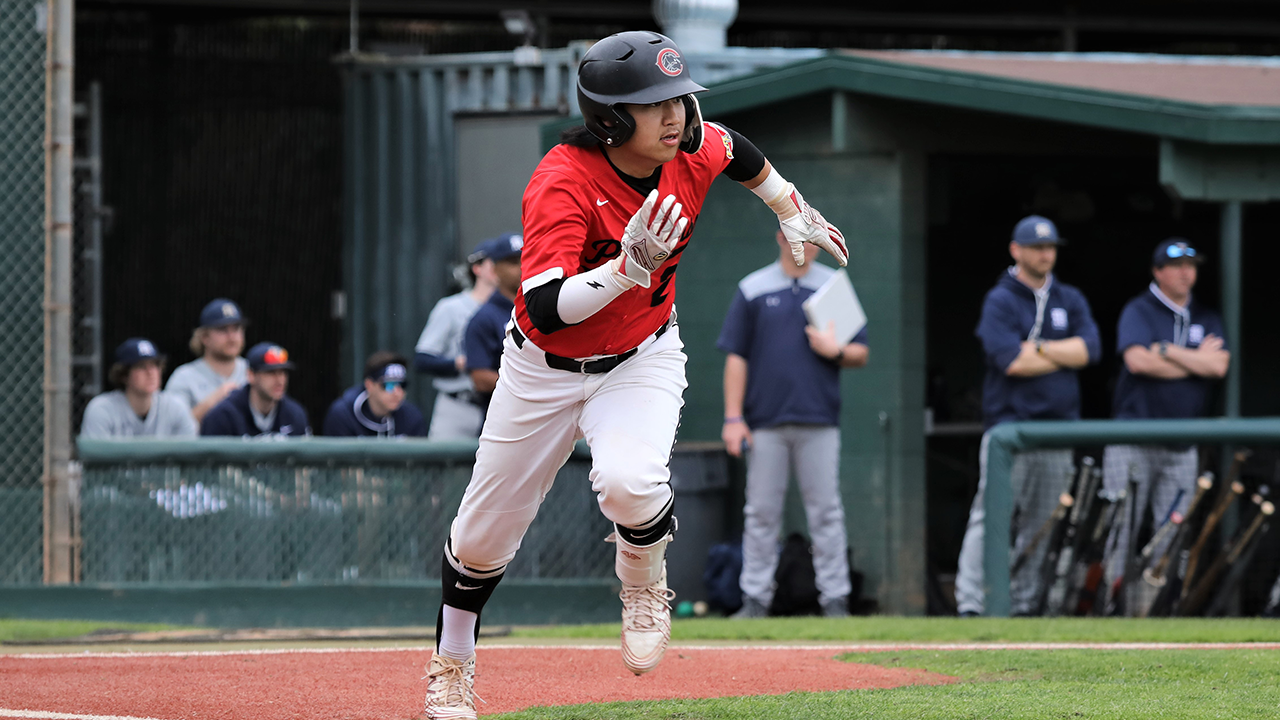 Cole Minato runs to first.