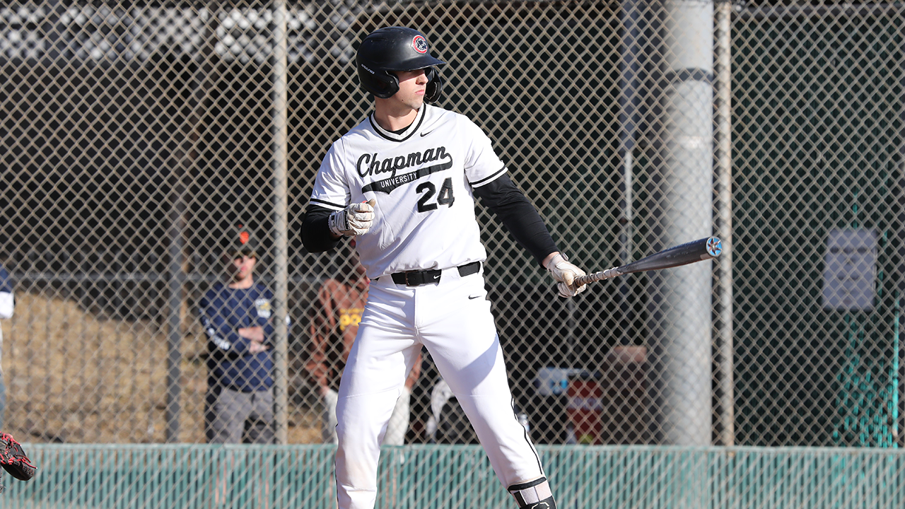 Trent Turquand sets foot in the batter's box.