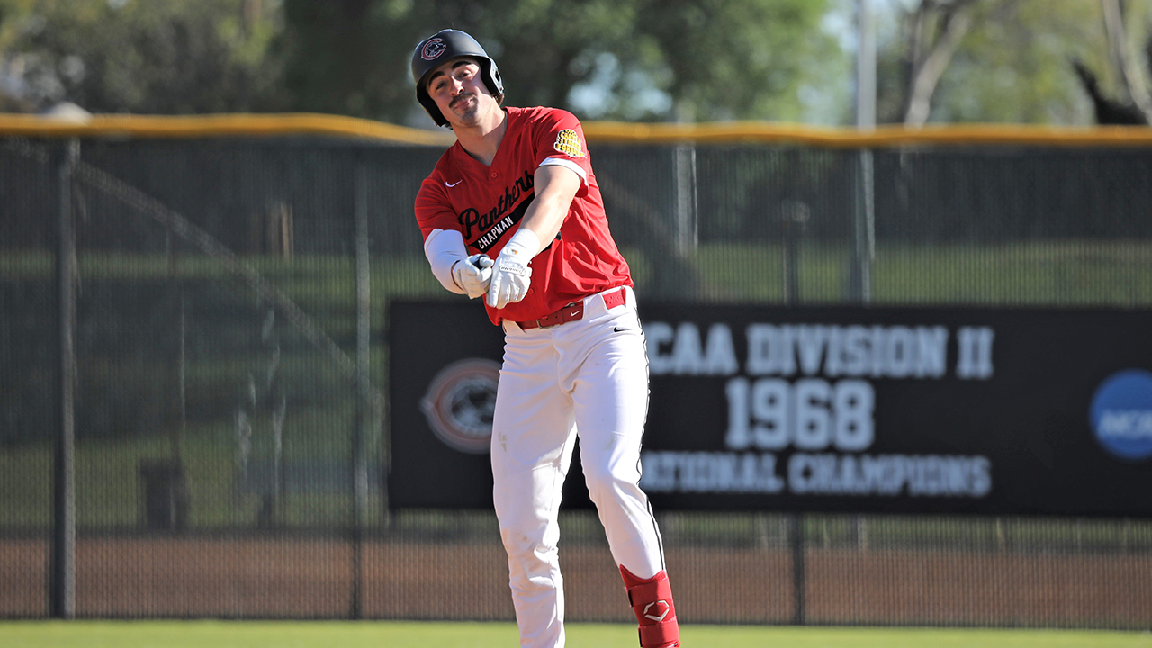 Oli Sellman celebrates a double.