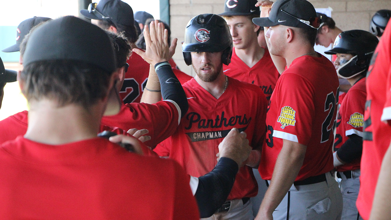 Davis Mieliwocki celebrates a run.