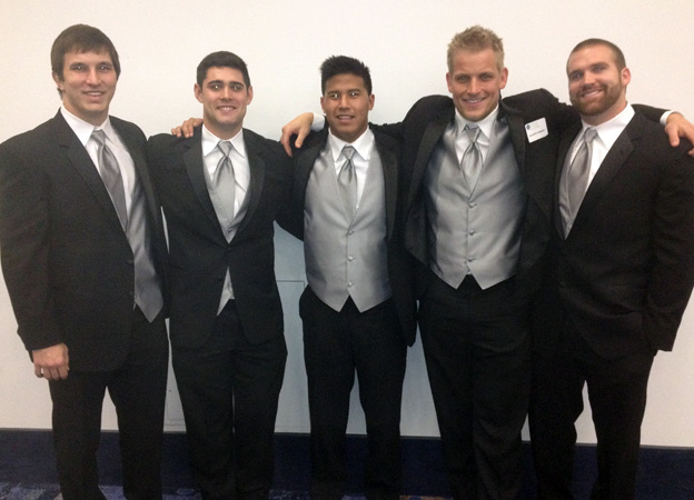 NFF Scholar Athletes (from left to right): Michael Mehlhaff, Cameron Cutter, Kellen Matsuno, Elliot Cooley and Kevin Anderson