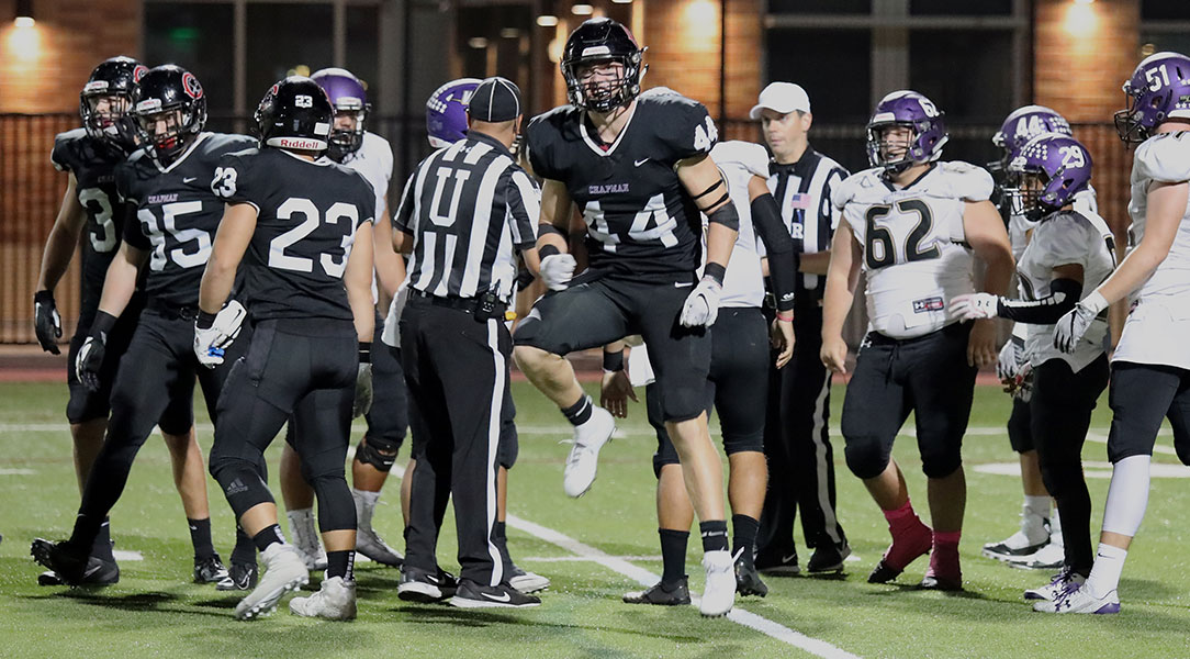 Dillon Keefe celebrates a big play.