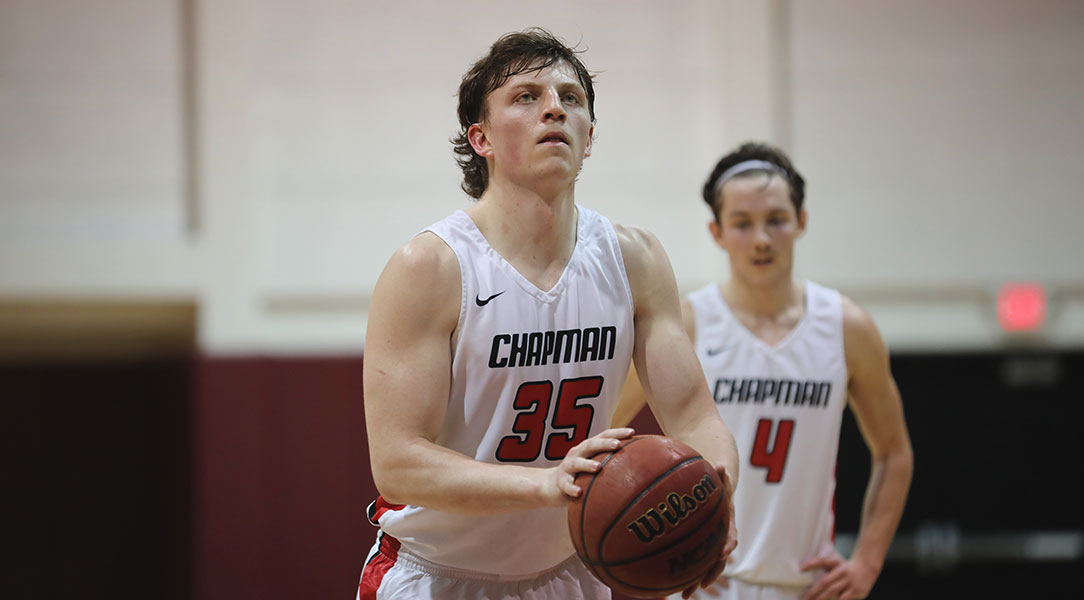 Chandler White shoots the basketball.