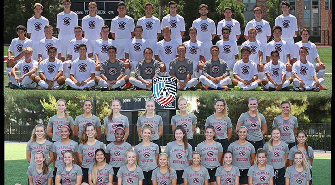 The Chapman University men's and women's soccer teams.