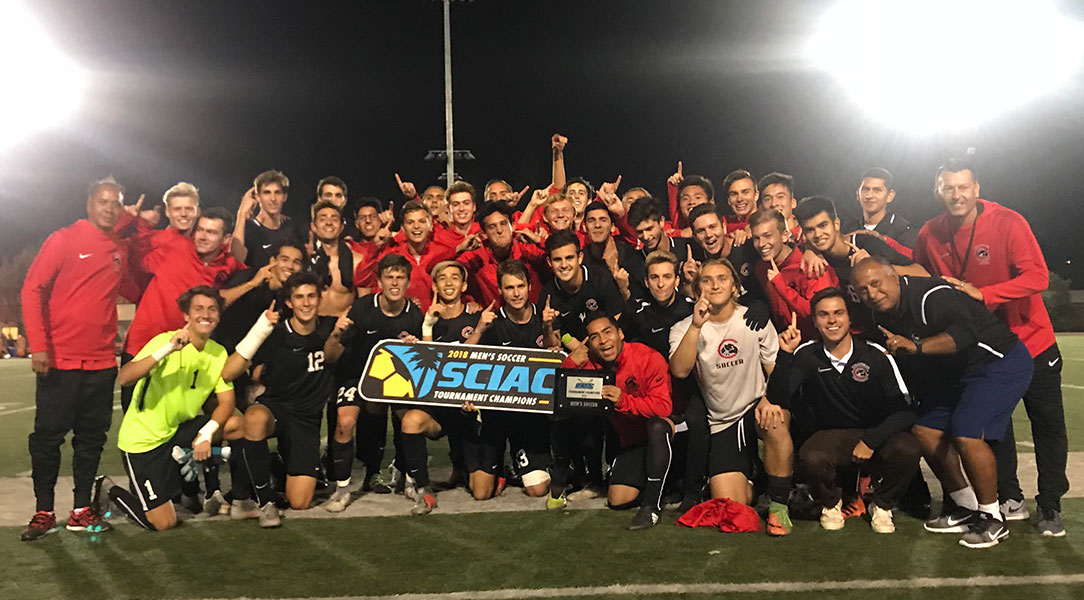 Men's soccer celebrates its championship