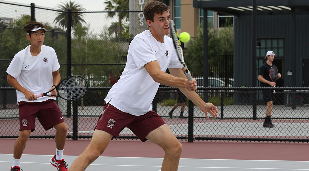 Brock DeHaven in a doubles match.