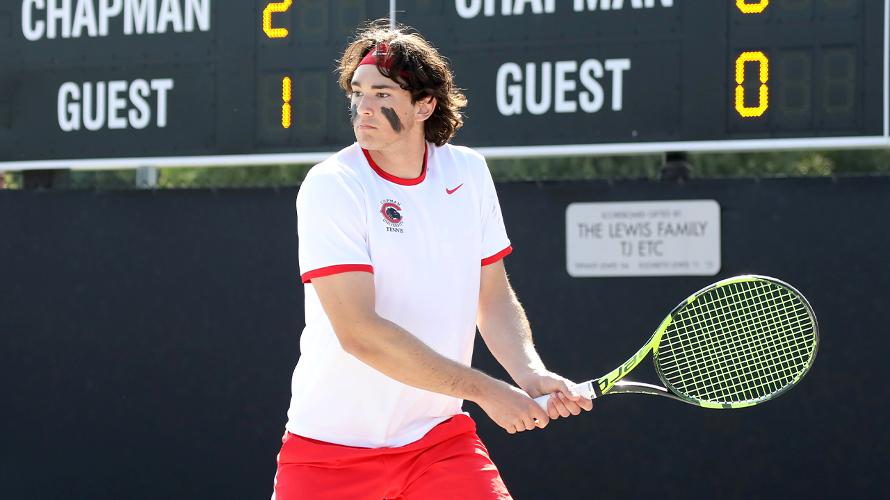 Josh Blinder hits a backhand