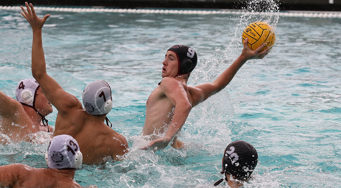 Graham Asalone looks to shoot the ball.