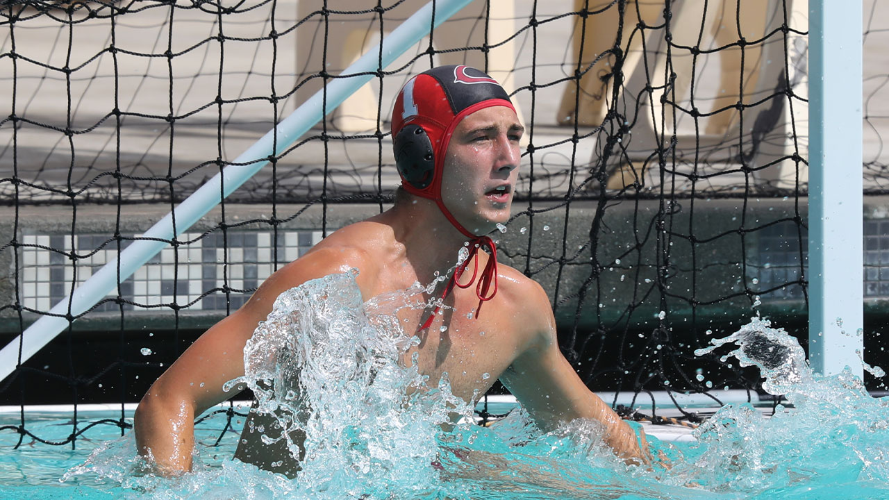 Owen McNicholas prepares to make a save.