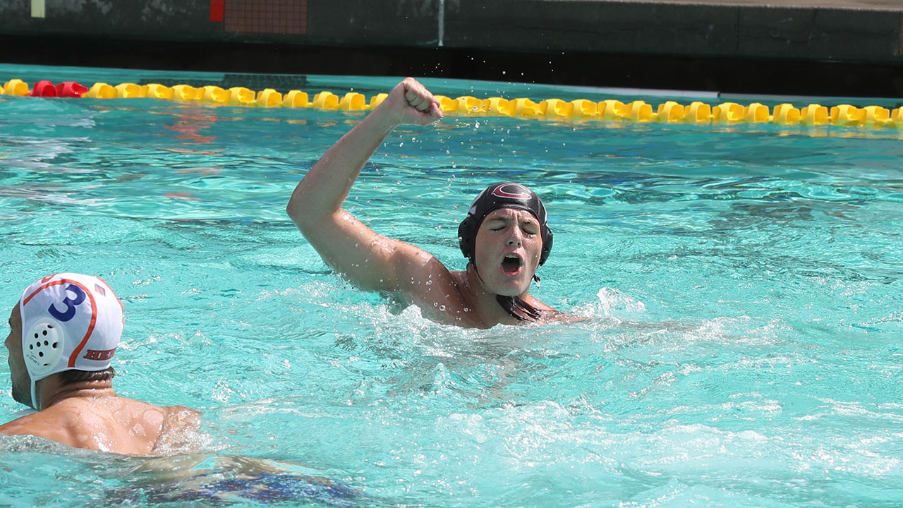 Nate Randolph celebrates a goal.