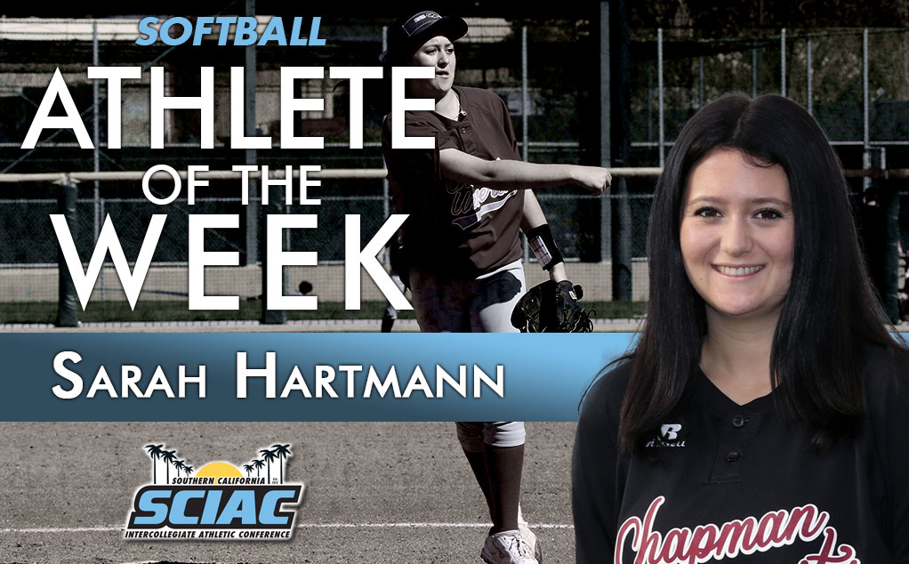 Hartmann's gem garners SCIAC weekly honors