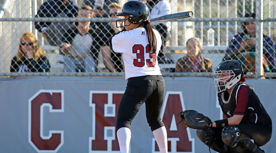 Samantha Tong gets ready for a pitch.