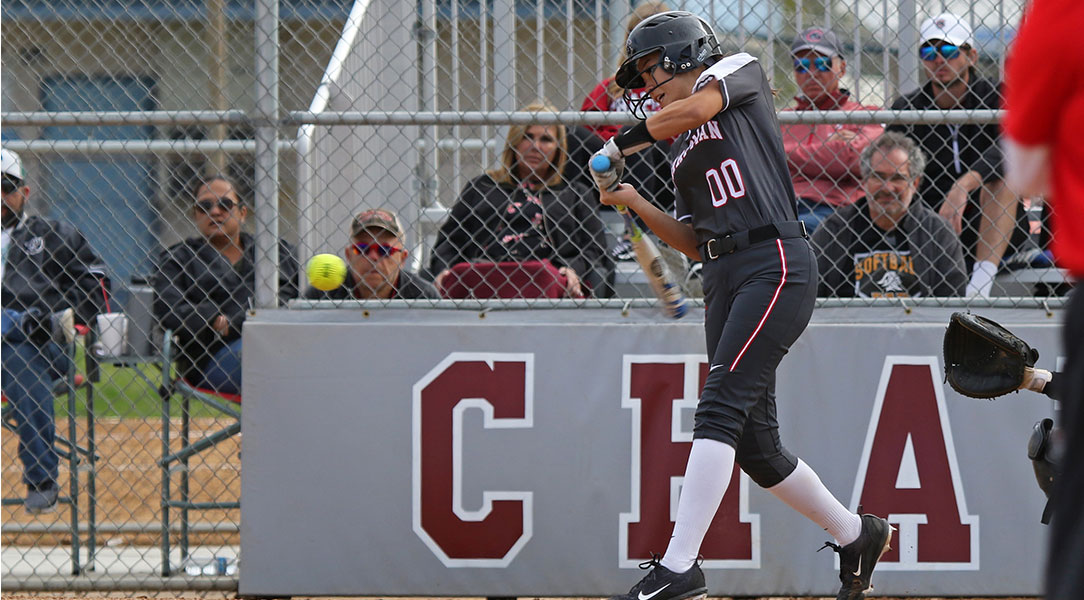 Mykala Tokunaga swings at a pitch.