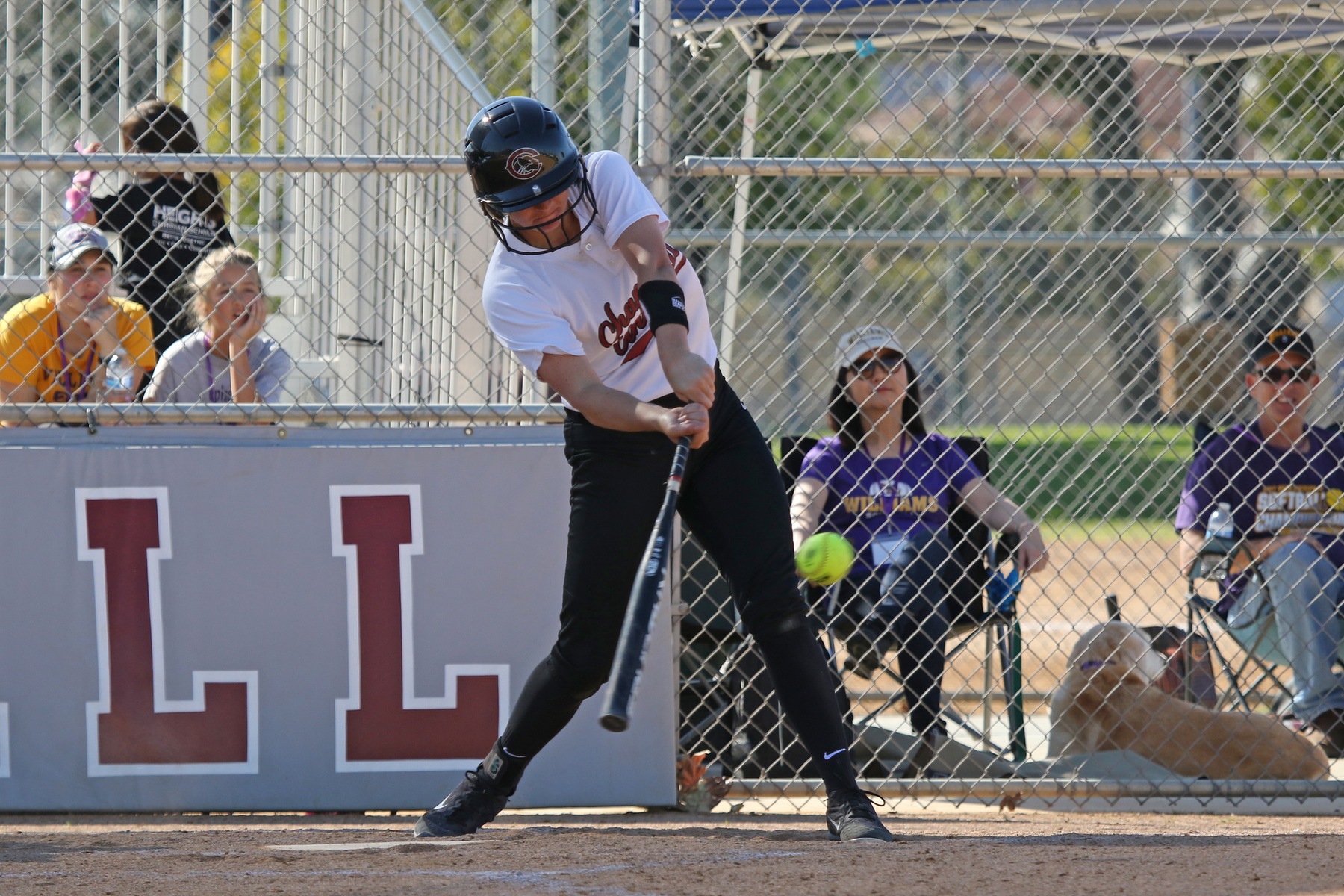 Samantha Whalen hits the ball.