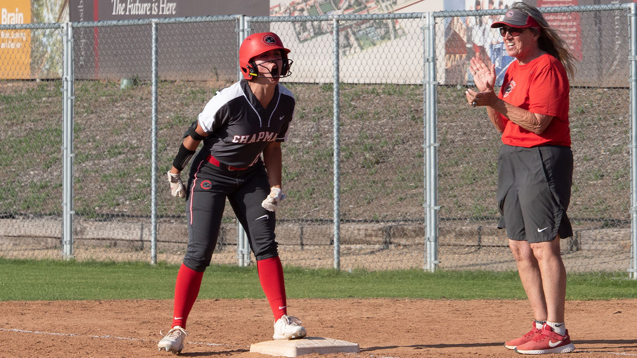 Miranda Murphy celebrates after hitting the go-ahead single.