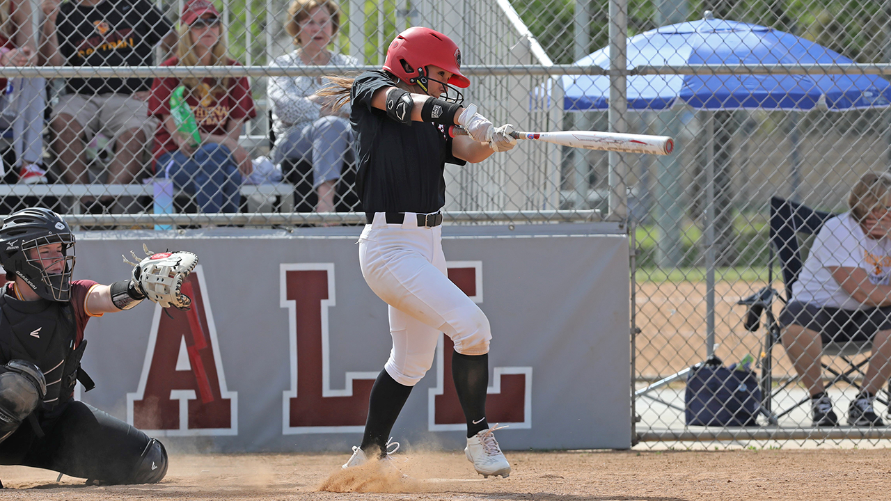 Miranda Murphy hits the ball.