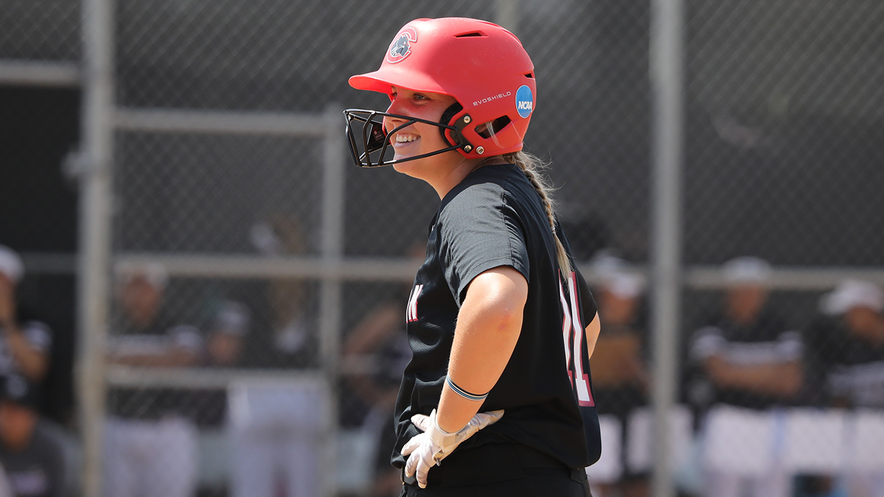 Morgan Lastinger stands on base.