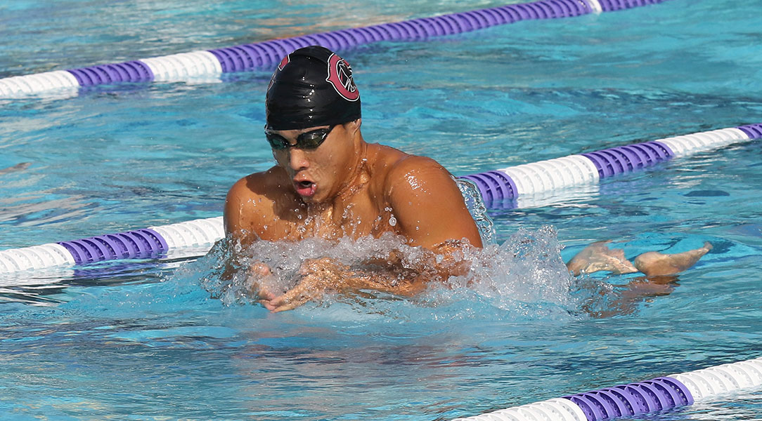 William Cho swims the breaststroke.