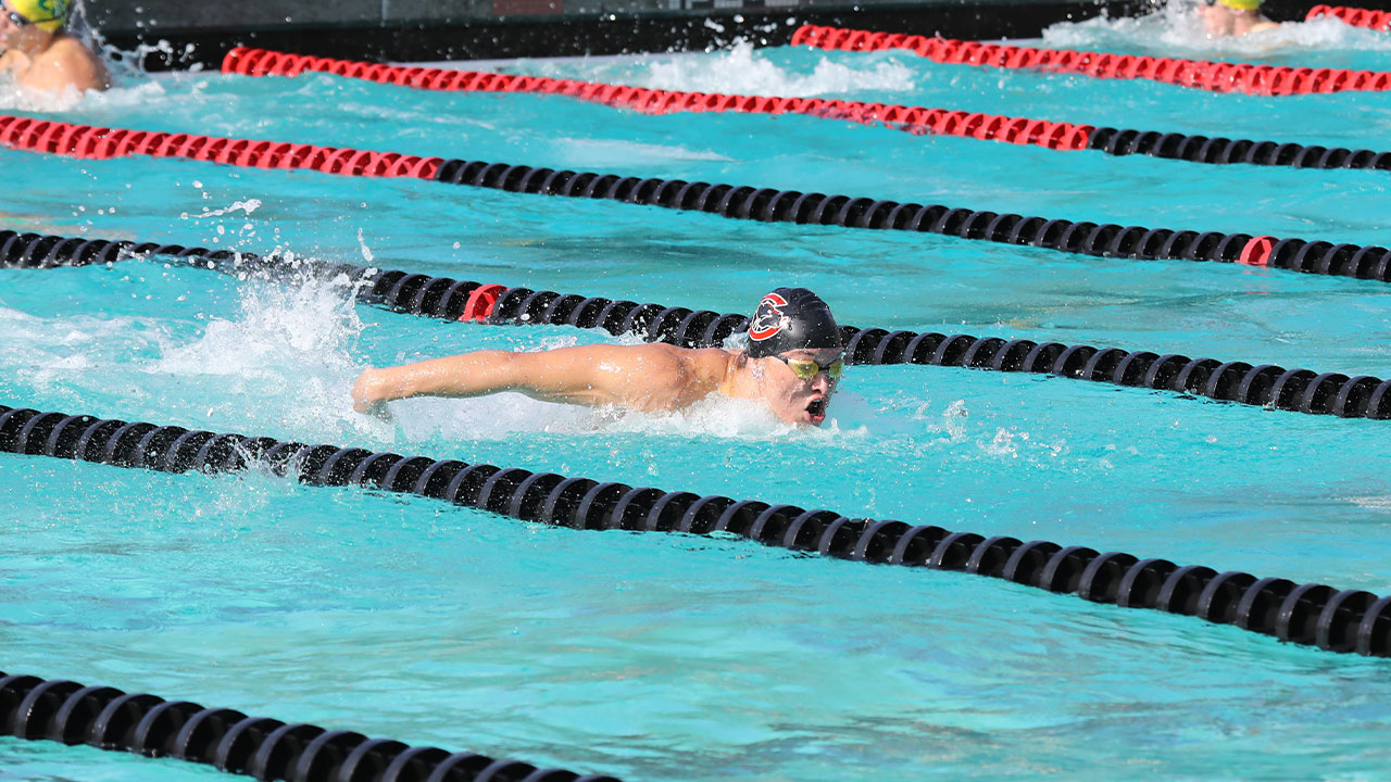 Jason Kim swimming the butterfly.