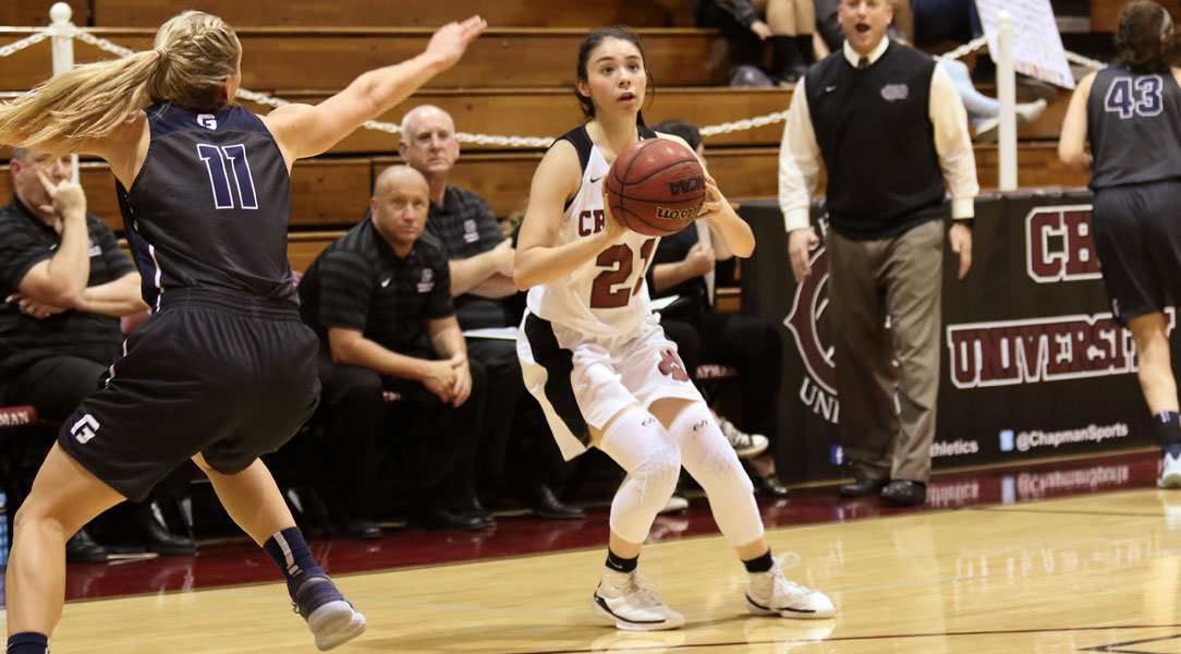 Jaime Hum-Nishikado prepares to shoot a three-pointer