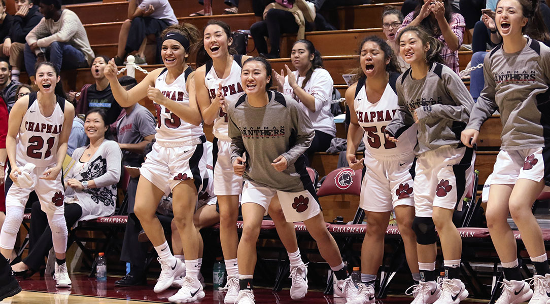 The bench celebrates a basket.
