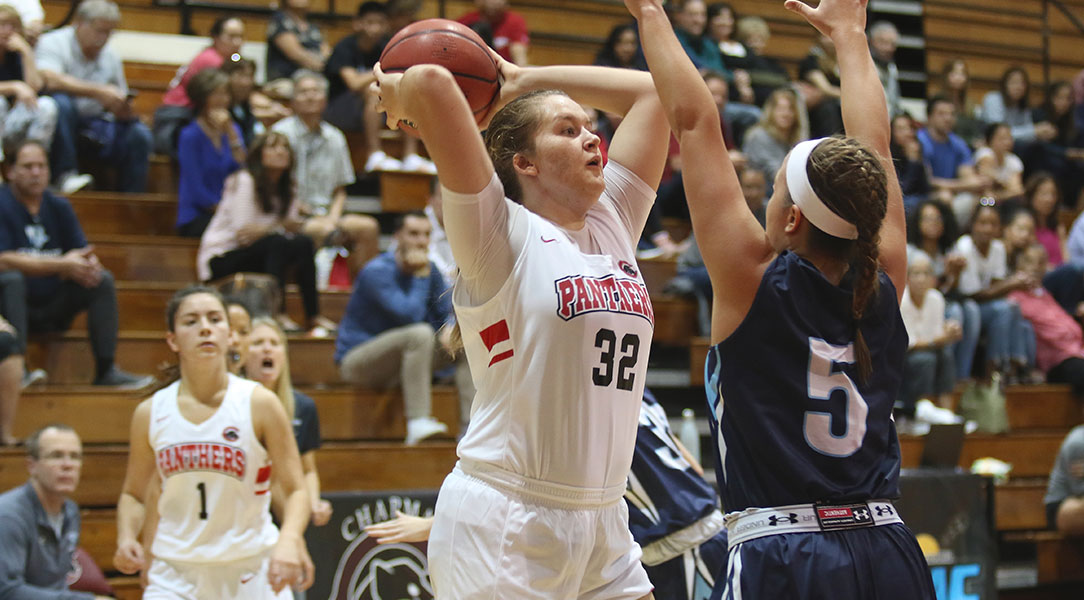 Taylor Hextrum looks to pass the ball.