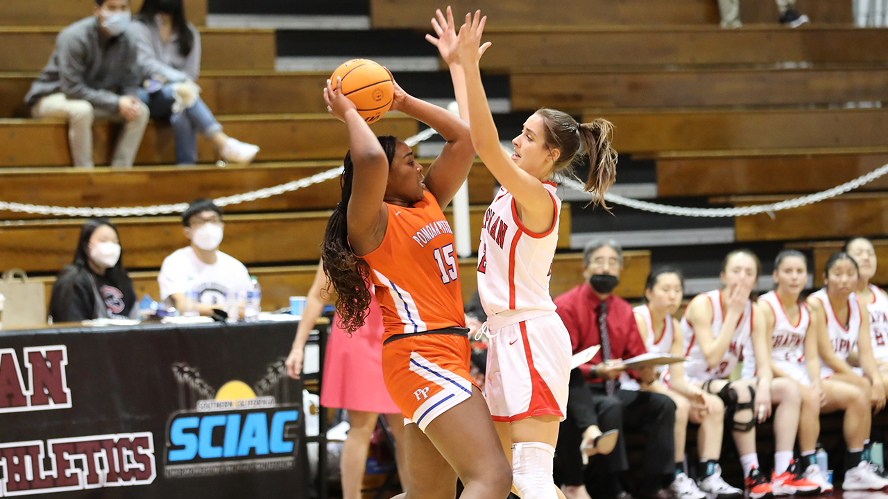 Julia Strand plays defense.
