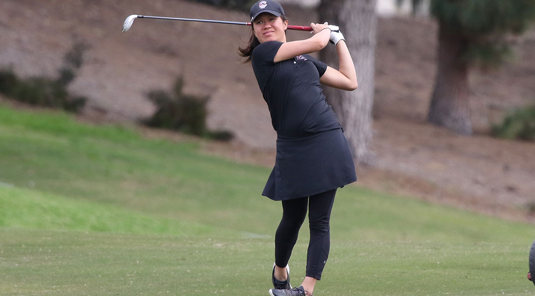 Marisa Bhanubandh follows through on her shot.