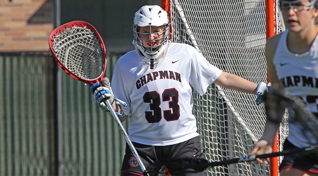 Taylor Hextrum directs her defense from the goal.