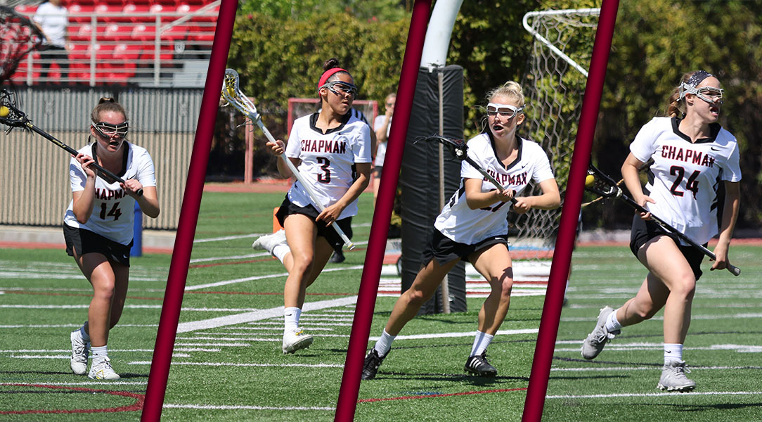 Action photos of all four All-SCIAC selections.