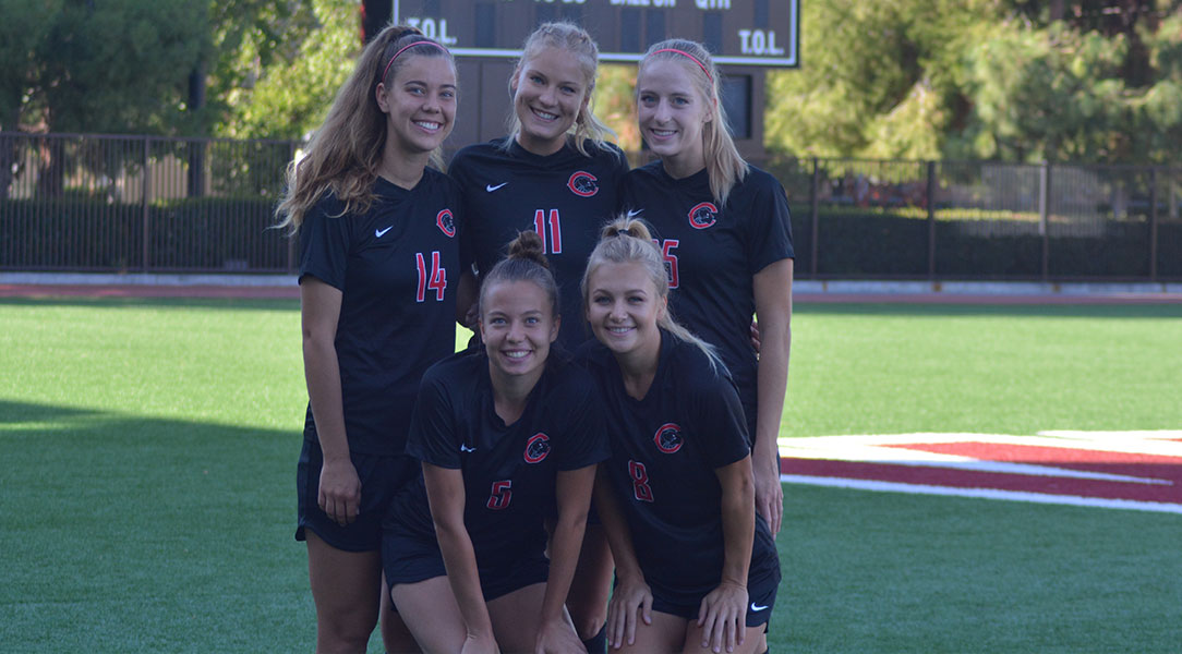 The Chapman women's soccer seniors.