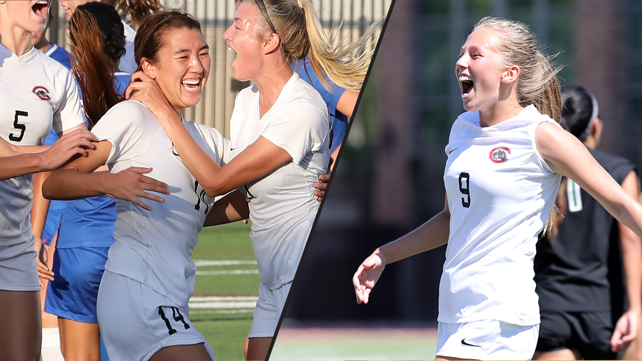 Emma Harper and Jenna Urrabazo earned SCIAC honors on Wednesday, November 2.