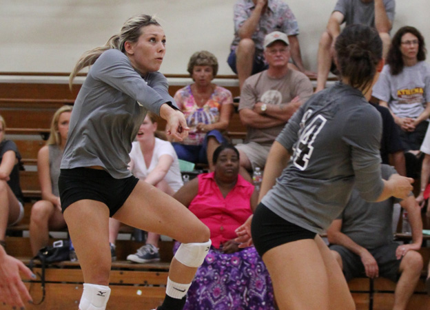 Ashleigh Gideon (left) (photo by Larry Newman)