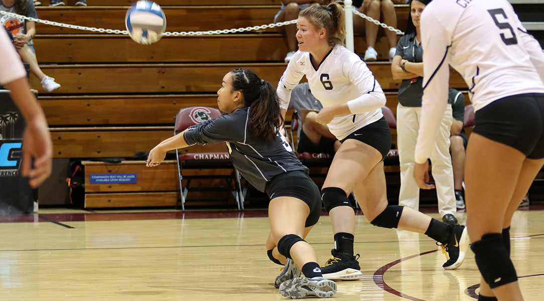 Sara Utsugi dives for a dig.