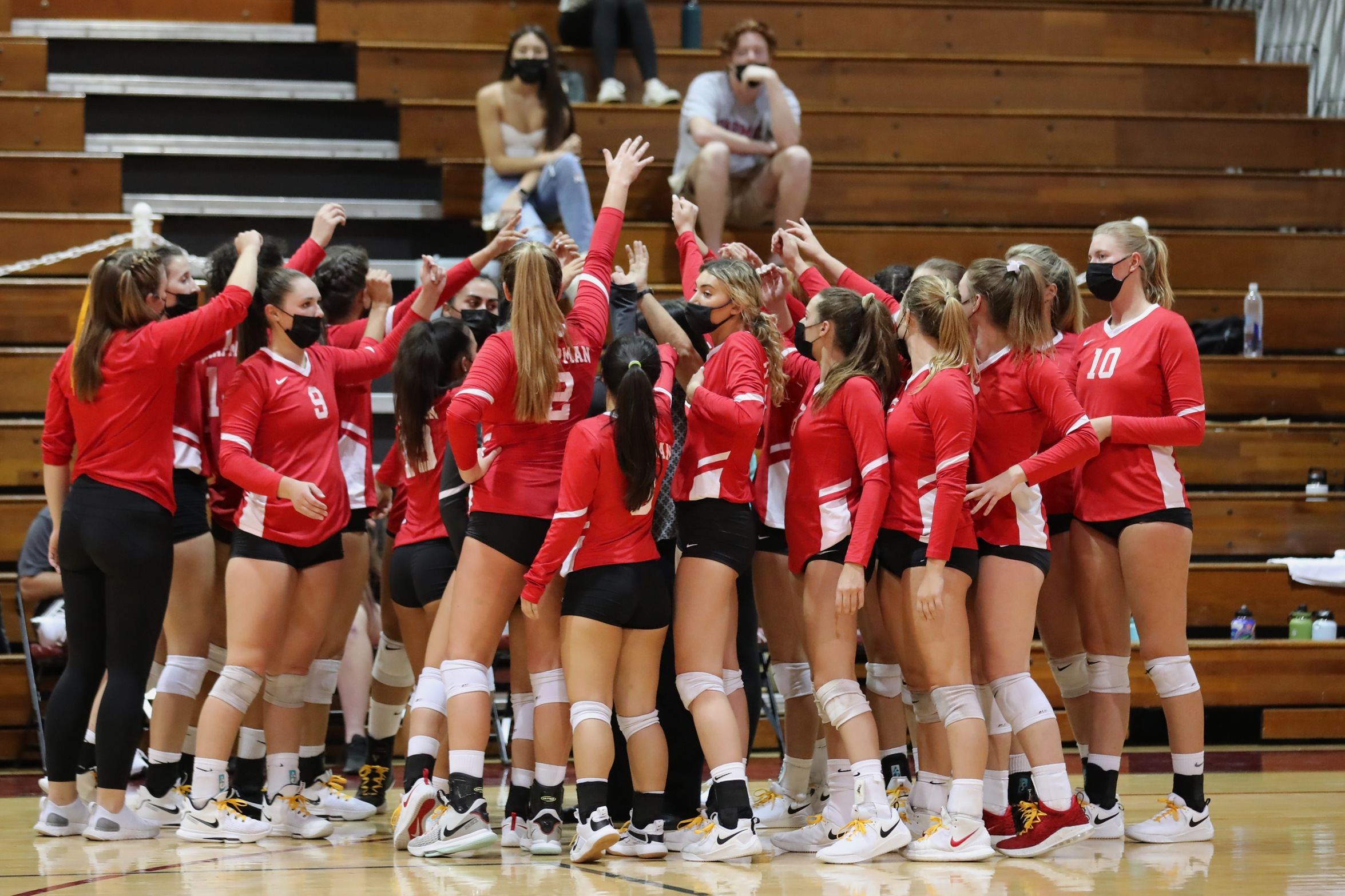 Chapman volleyball huddles up 