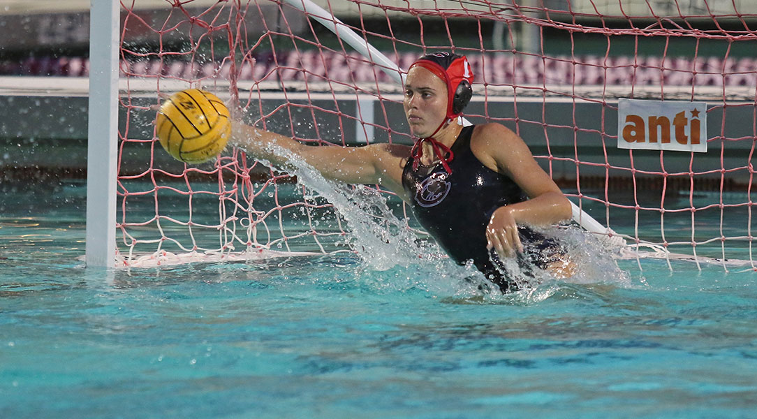 Kerry Goodspeed saves a shot.