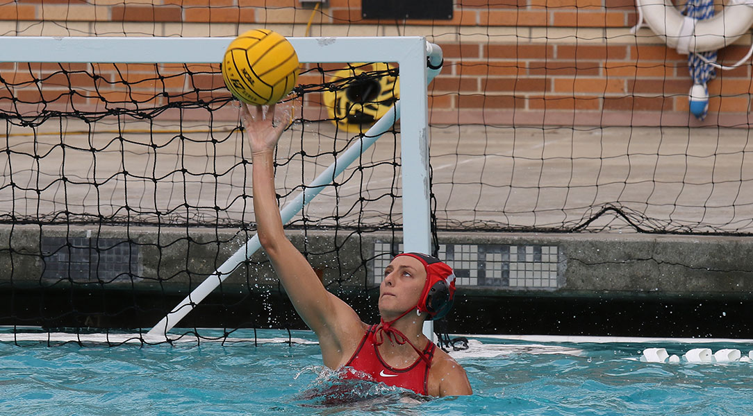 Alyssa Welfringer gets a finger on the ball in goal.