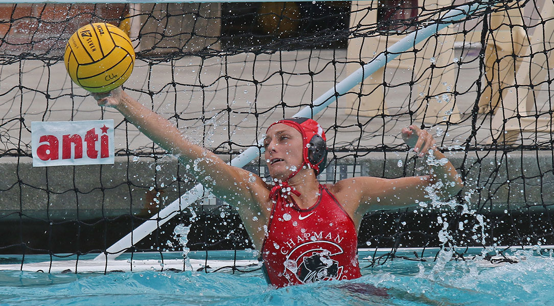 Alyssa Welfringer blocks a shot.