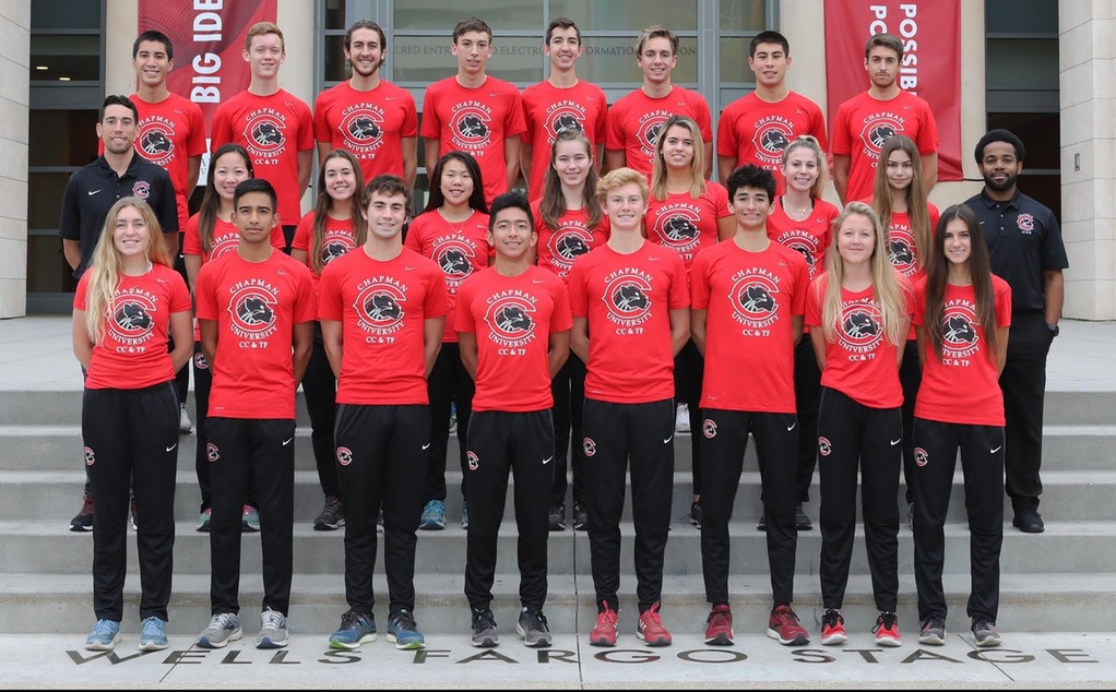 Team picture in red shirts.